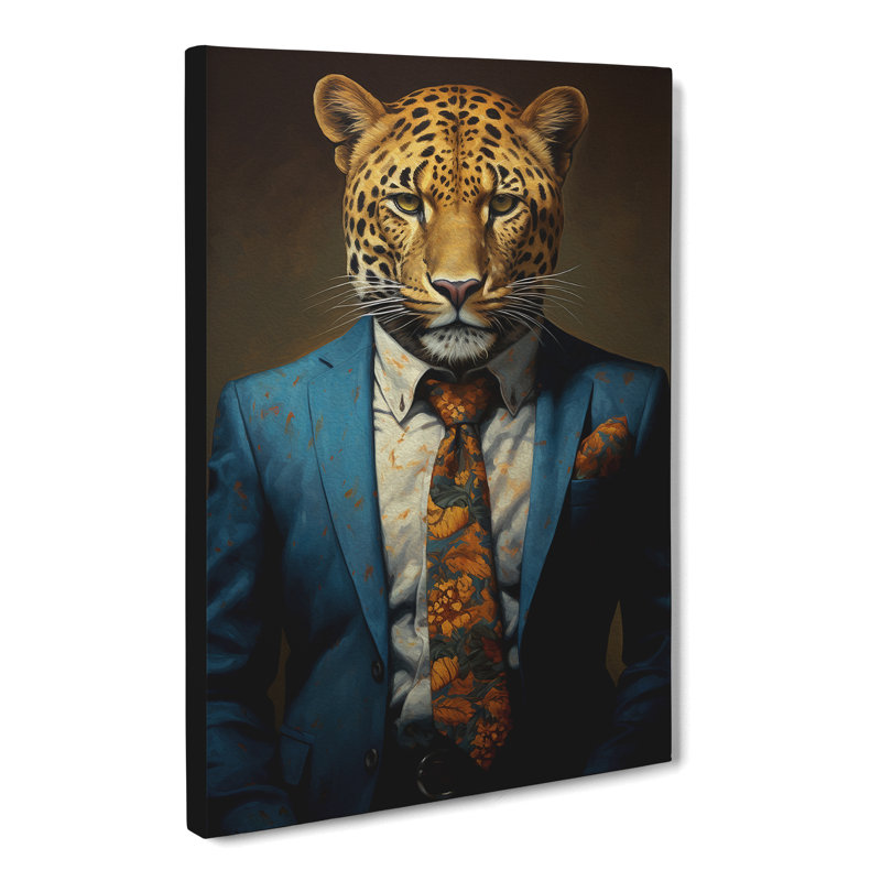 Leopard In A Suit Painting - Wrapped Canvas, 60cm H x 40cm W x 3cm D