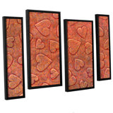 Lenny " Large Heart Mixed Pattern " 4 - Pieces