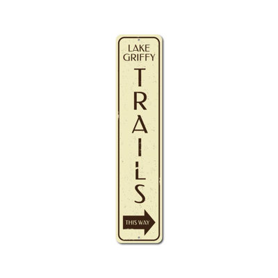 Trails This Way Vertical Custom Aluminum Sign