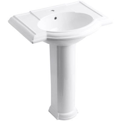 Devonshire® Vitreous China 33.5" Pedestal Bathroom Sink with Overflow