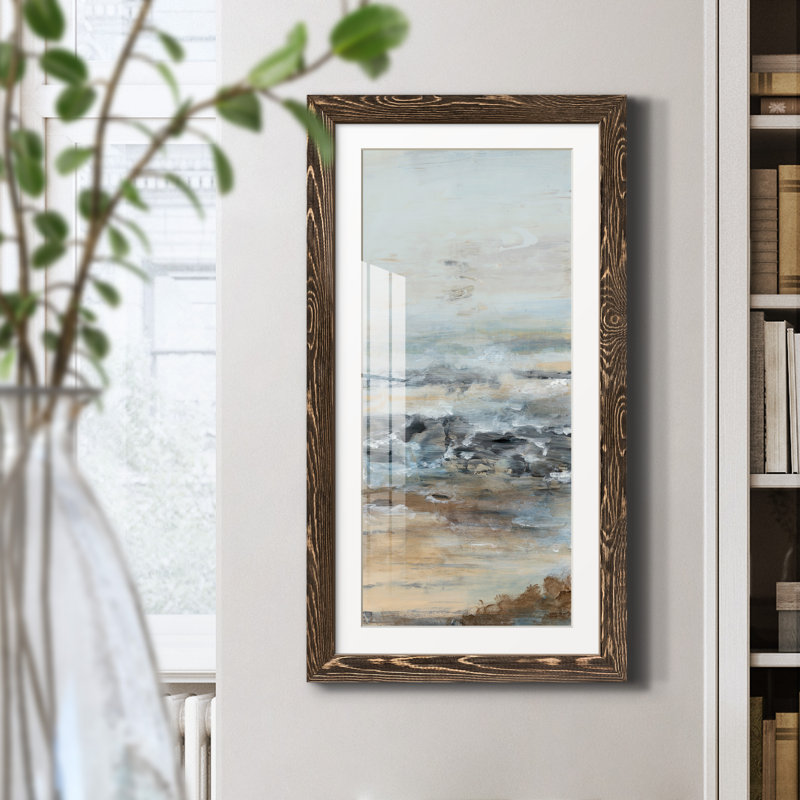 Just Be II - Cadre photo, reproduction d'art sur papier, Noyer
