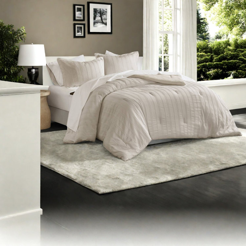 Piece Cal King Bedding Sets, Polyester Striped Modern Home Comfort