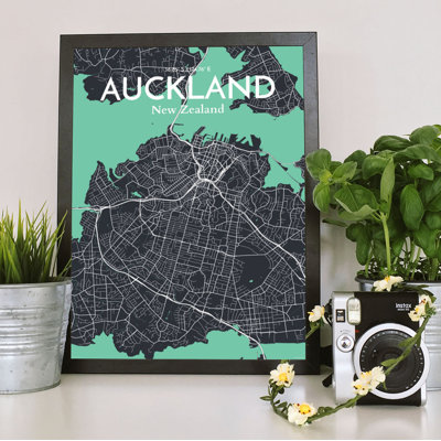 Auckland City Map - No Frame Print