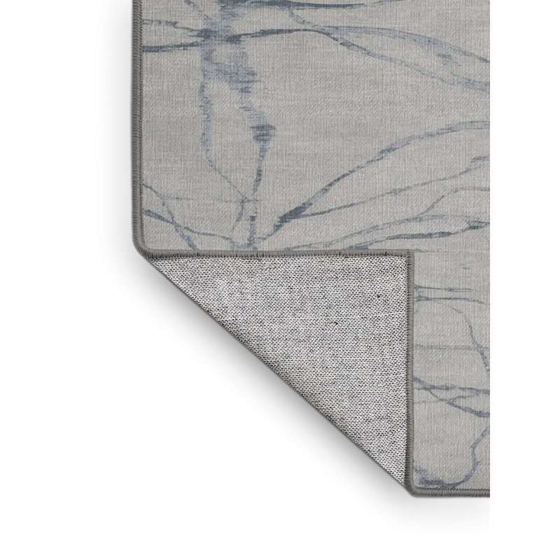 Tapis abstrait gris lavable à la machine