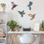 4 pièces d'art mural colibri en métal