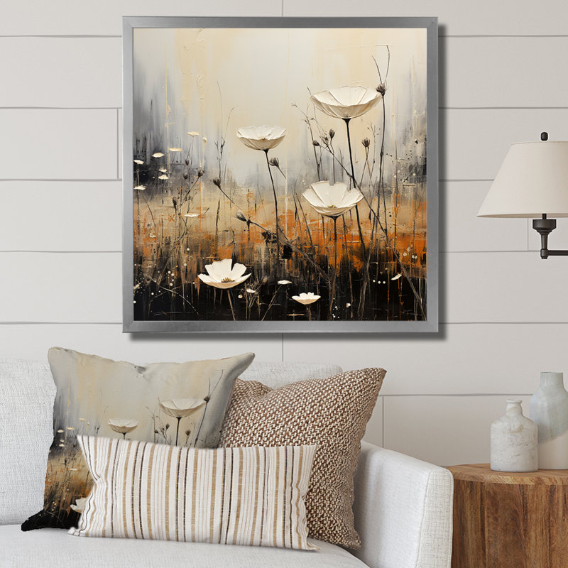 Minimalisme prairie au crépuscule I, 24" H x 24" W, White Picture Framed