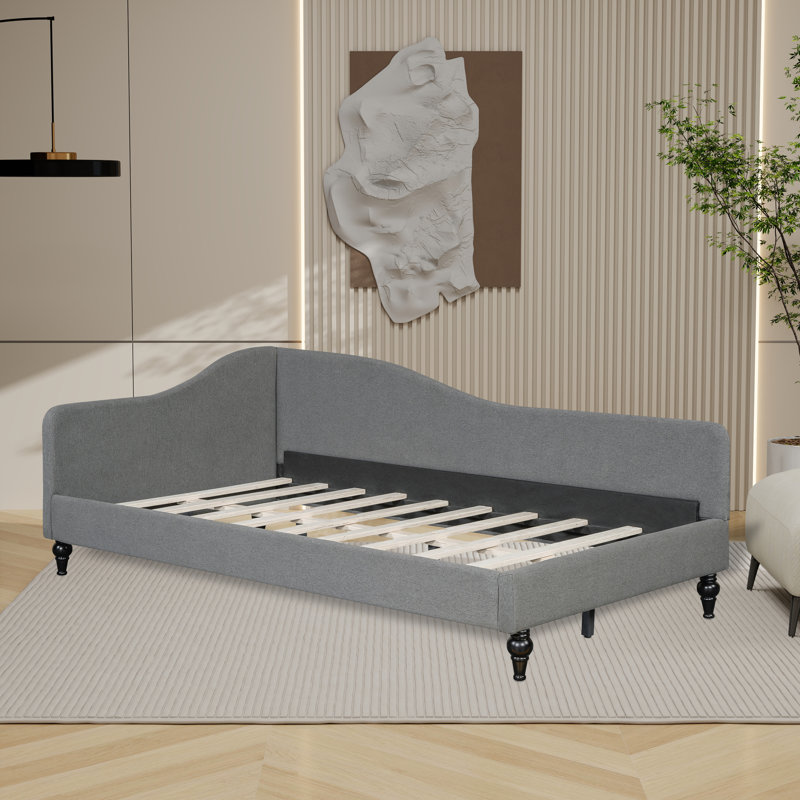Lit de jour en L, Gris, Simple