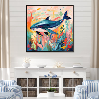 Colorful Whale Underwater Majesty - Whale Animal Wall Art