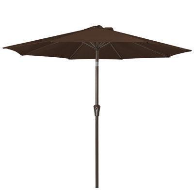 Parasol de marché d'extérieur 9 pi avec inclinaison et manivelle