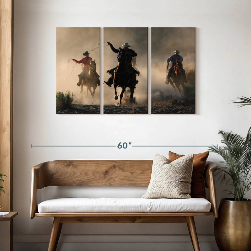 Lelar Cowboys In Action, 28" H x 45" W