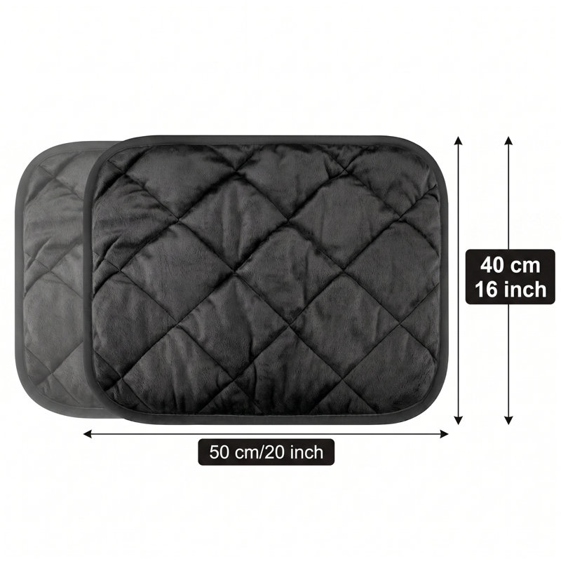 Paquet de 8 tapis pour chat auto-chauffant, lit pour chat auto-chauffant, coussin chauffant pour animal de compagnie très chaud reflétant la chaleur corporelle, coussin de caisse pour chien lavable, noir, 16 po x 20 po