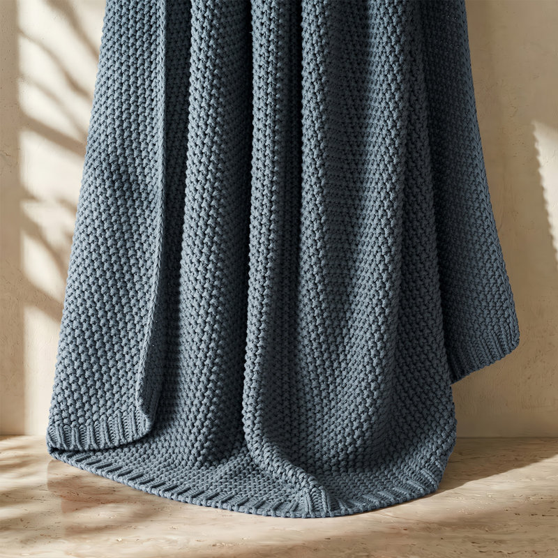Jeté en coton EverGrace, Throw (50" x 60"), Dusk Blue