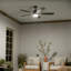 Ventilateur de plafond DEL standard à 5 pales 56 po avec télécommande et ensemble d'éclairage inclus Chilchinbito-675263254