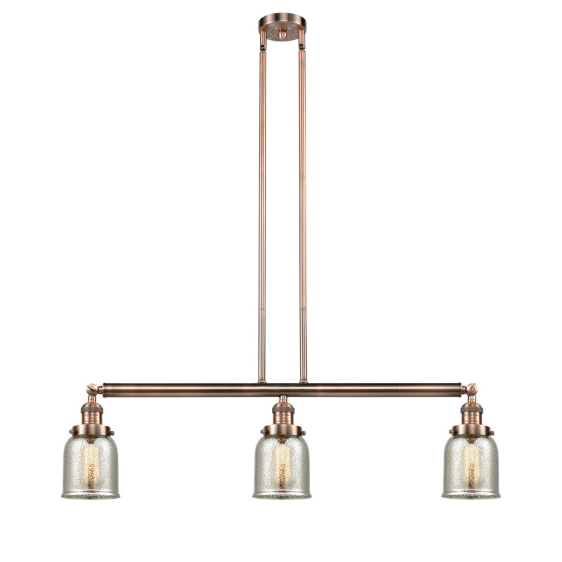 Tom 3 - Light Kitchen Island Pendant, No Bulb Included, Silver Mercury, Antique Copper