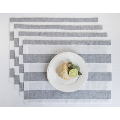 Cabana Stripe - 100% Pure Linen Placemats