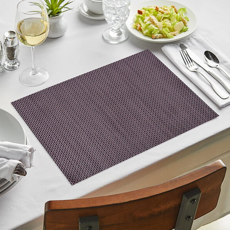 Ensemble de napperons en PVC résistants à la chaleur et à la chaleur pour la décoration de table de Noël, Rose