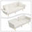 Modren Corduroy Upholstered Convertible Futon Sofa Bed with Gold Metal Legs-1066916087