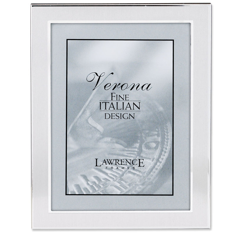 Cadre photo en métal arrière velours, 8 po x 10 po, Argent satiné brossé