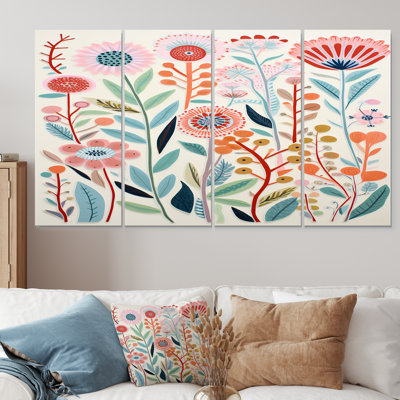 Ellicott - Botanicals, art mural 4 pièces