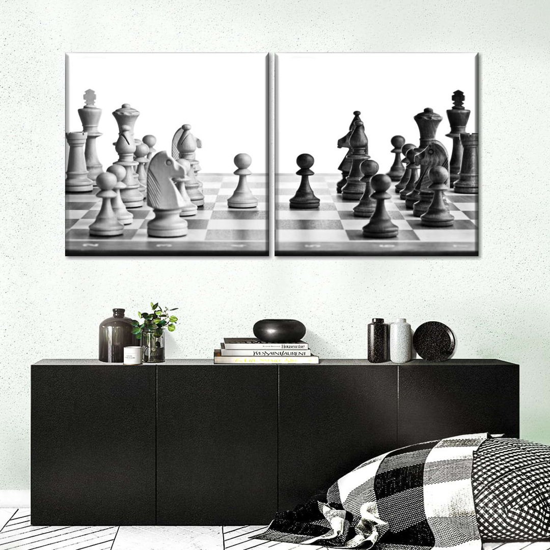 " A Game Of Chess " 2 - Pieces (Set of 2) Ebern Designs Overall 