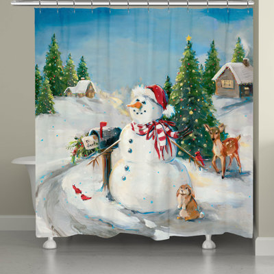 Cord Snowman Shower Curtain