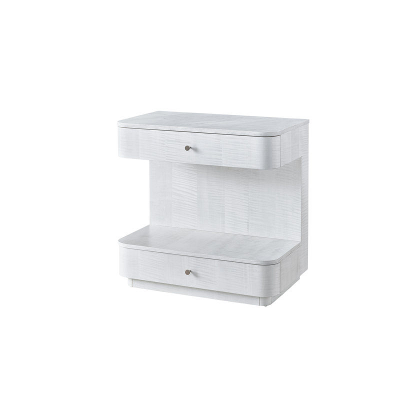 30" White Carrara Stone Top Paris Nightstand