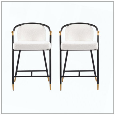 Ensemble de tabourets de comptoir rembourrés avec structure en métal, idéal pour un usage quotidien à la maison