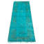 Tapis bleu sarcelle transitionnel noué à la main de conception unique 2 pi 9 po x 8 pi 9 po