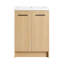 Meuble-lavabo autoportant de 24 po avec lavabo en résine, chêne clair