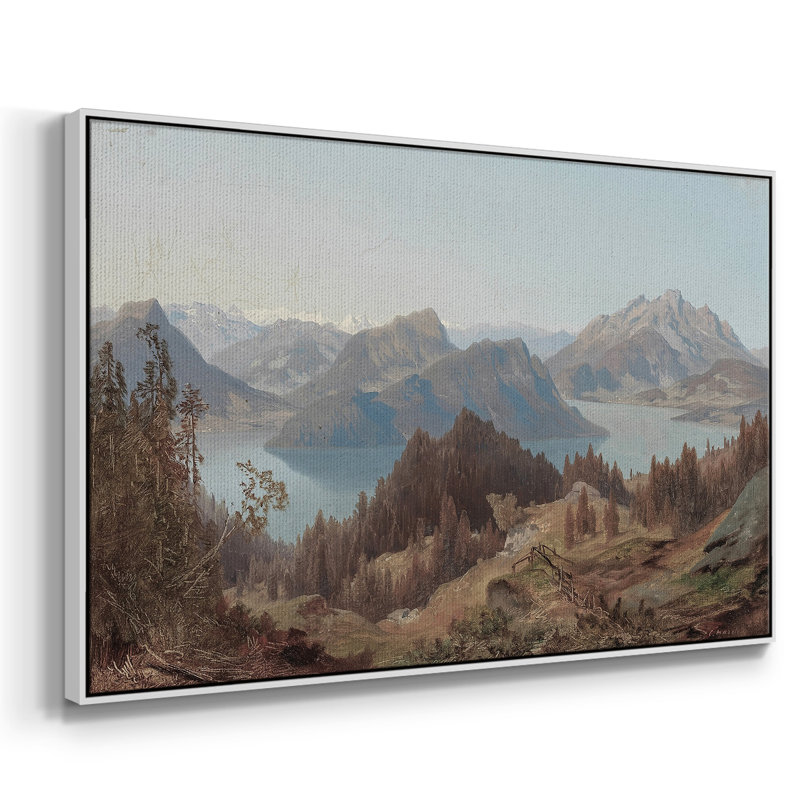 "Vintage Landscape -Dxx" sur toile, Toile encadrée flottée blanche, H 17 po x l 25 po