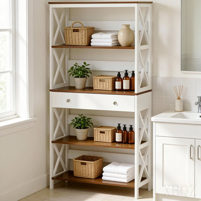 Chic Storage Shelf, Display Shelf, Bookshelf with Drawer, Display Rack in office