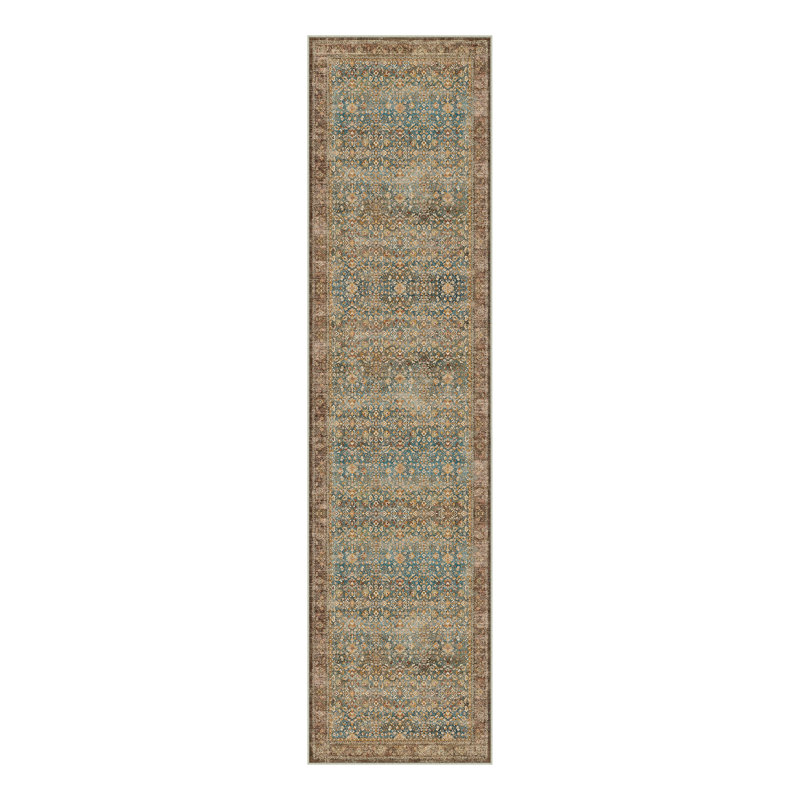 Machine Washable Area Rugs Traditional Living Room Rug With Non-Slip Backing, Runner 2' x 8'