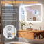 Rectangle Bluetooth Led Mirror With 3X Magnifing-833058384