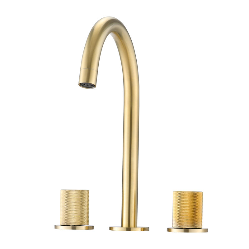 Widespread 2-handle Bathroom Faucet, Brushed Gold
