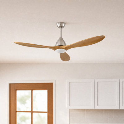 3-Blade Modern Farmhouse Smart LED Ceiling Fan with Dimmable Light and Remote Control