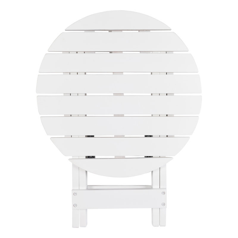 Hampshire Assembled Acacia Wood Folding Side Table, Blanc