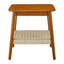 Table d'appoint de style Mid-Century de 23 po avec tablette tissée, table d'appoint Boho avec rangement, tables de chevet, petite table d'appoint pour le canapé du salon, la chambre, le patio et le bureau à domicile