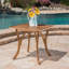 Élégante table de salle à manger carrée d'extérieur en bois d'acacia avec finition en teck pour le patio et la cour