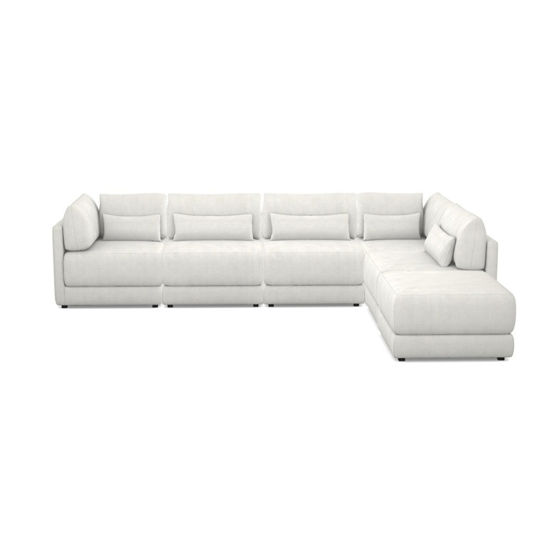 Ease 6-Piece Dove Sectional, Ian Lagoon
