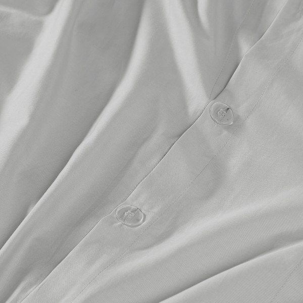 Ensemble de housse de couette en coton percale 400TC Borghese Roma 400TC, Housse de couette très grand et 2 taies, Gris