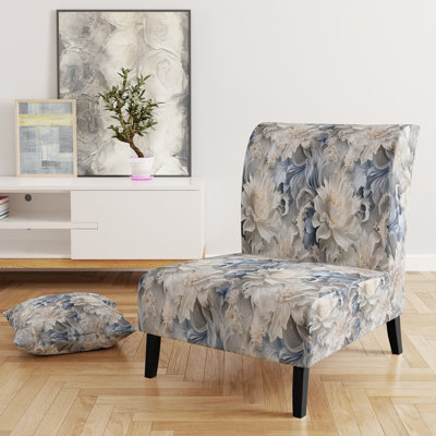 Rustic Victorian Brocade Victorian Pattern - Upholstered Floral Accent Chair Cottage Side Chair