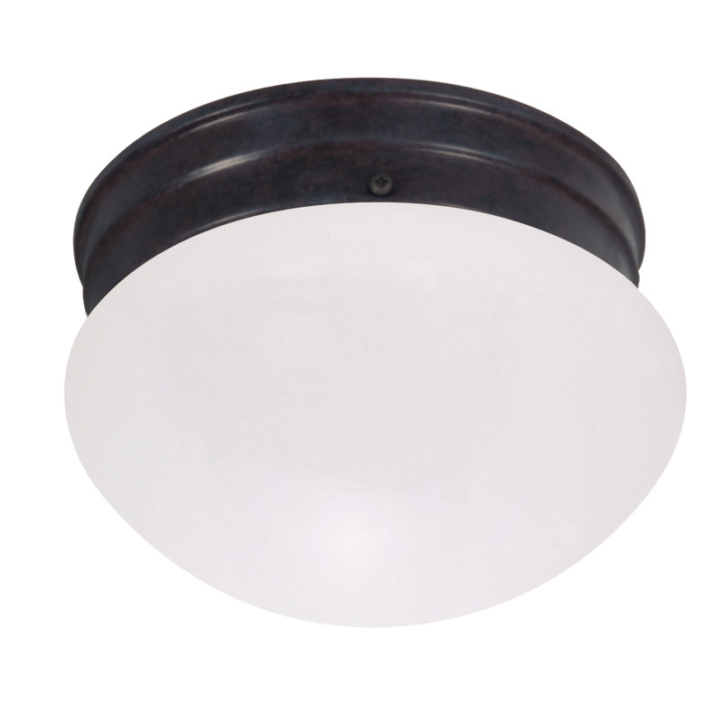 Yancy Glass Flush Mount, 5" H  x 6" W x 7.5" D, Energy Star, White