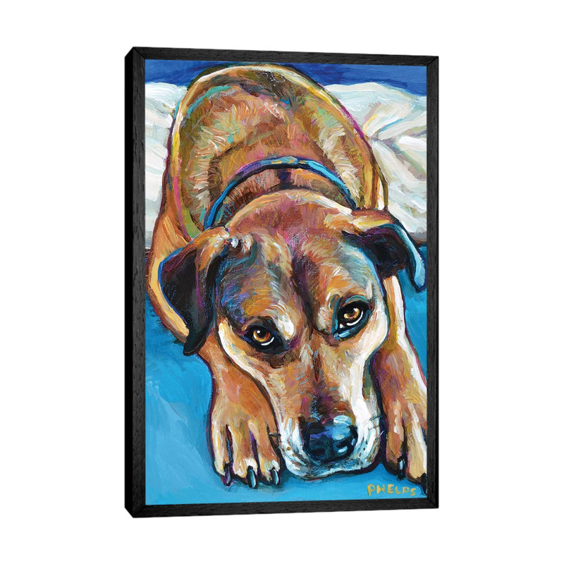 Sienna the Mastiff Mix 1 Piece Wall Art on Canvas, 66.04 cm H x 45.72 cm W, Black Framed