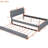 Functional Upholstered Platform Bed With Gray Fleece And Twin Trundle Brilliant-50112986