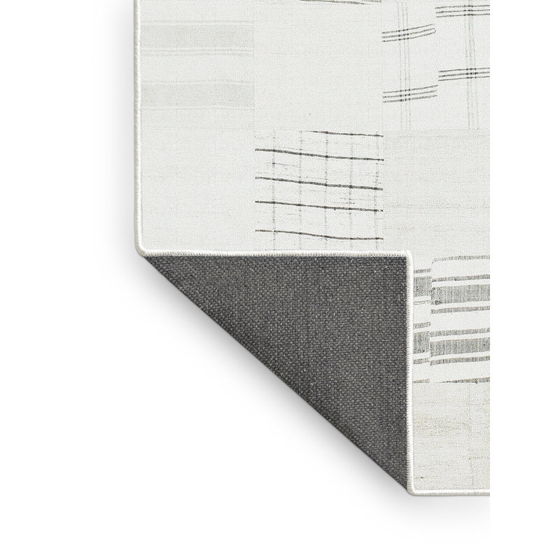 Tapis abstrait crème / gris, Rectangle 3 pi x 5 pi