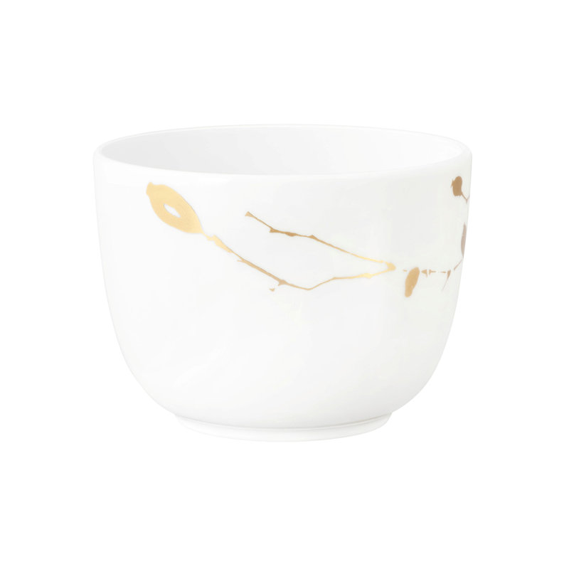 Porcelain Coffee Mug, White/Gold