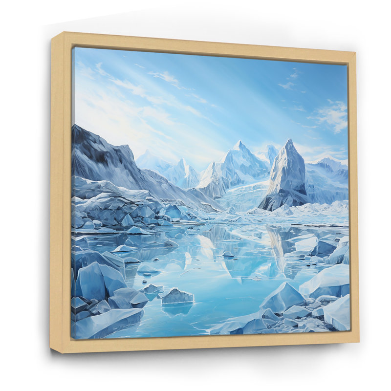 «Glacier Winter Scenery In Greenland», reproduction sur toile, Cadre naturel flottant, H 36 po x l 36 po x P 1,5 po