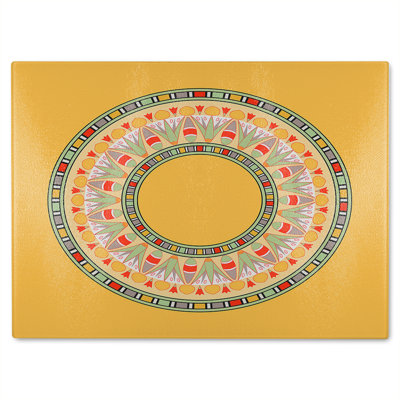Circle Ornament Round Frame Glass Chopping Board