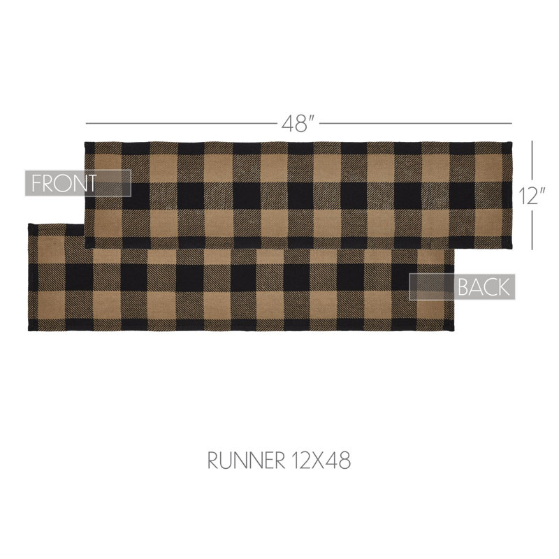 Tapis de couloir noir 12 x 36, 48 po x 12 po