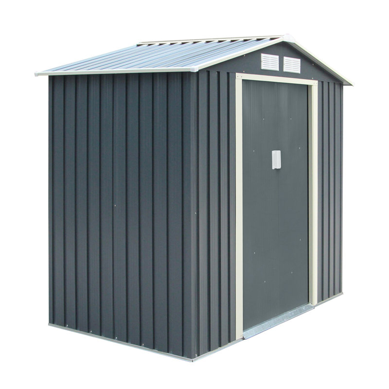 Rowlinson Trentvale 6x4 Metal Apex Shed, Dark Grey